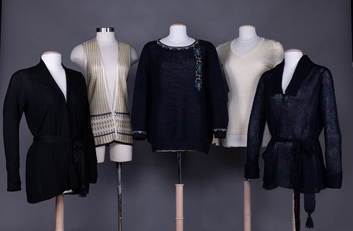 FOUR SWEATERS & ONE VEST, AMERICA, 1920-1930s