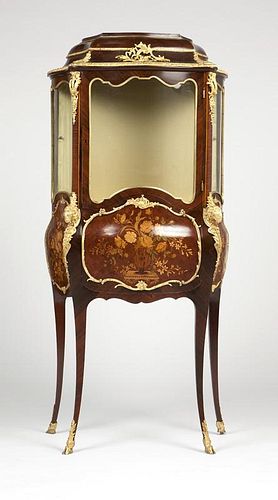 A Louis XV-style secretary vitrine