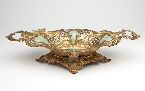 A gilt-bronze and KPM porcelain centerpiece