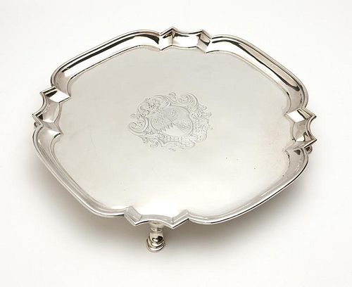 A George II sterling silver footed salver