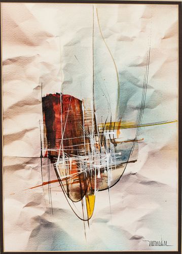 Leonardo Nierman, Fishing Nets, Watercolor