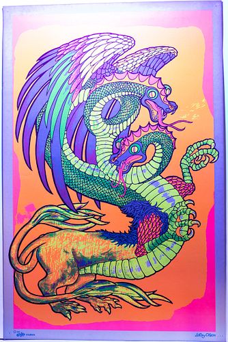 Leroy Olson, Dragon,  Blacklight Poster, 1968