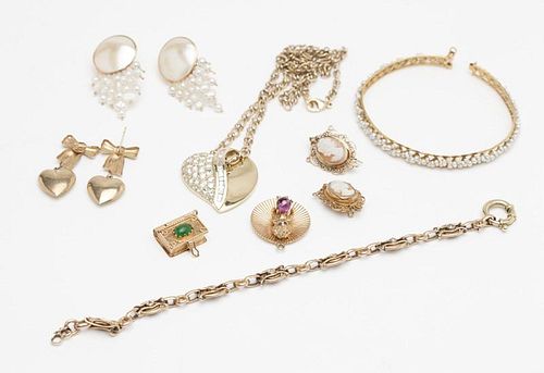 A group of various gold jewelry