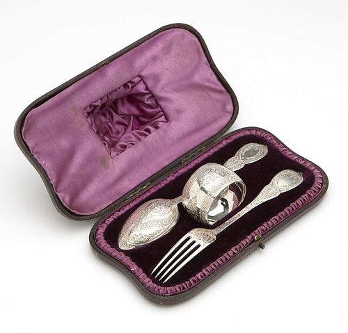 A Victorian sterling silver Christening set