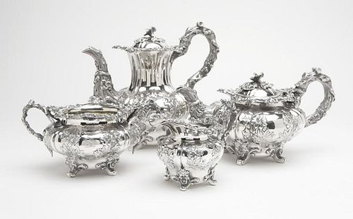 A George IV sterling silver coffee/tea service