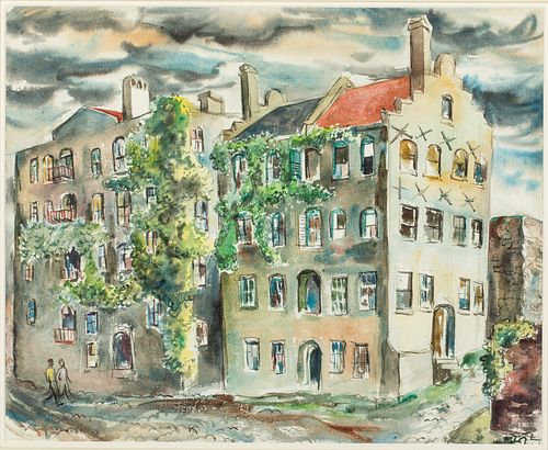 David Reese, Bay Street, c. 1959,  Watercolor