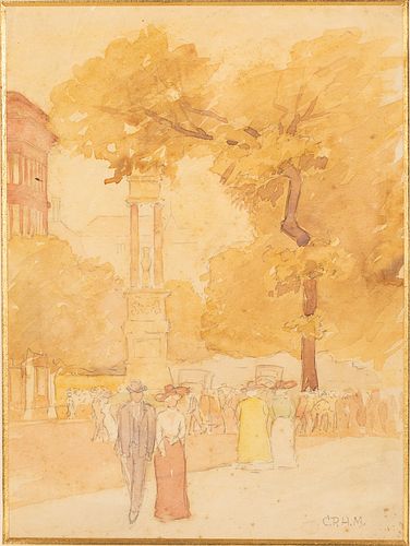 Christopher P.H. Murphy, Wright Square, Watercolor