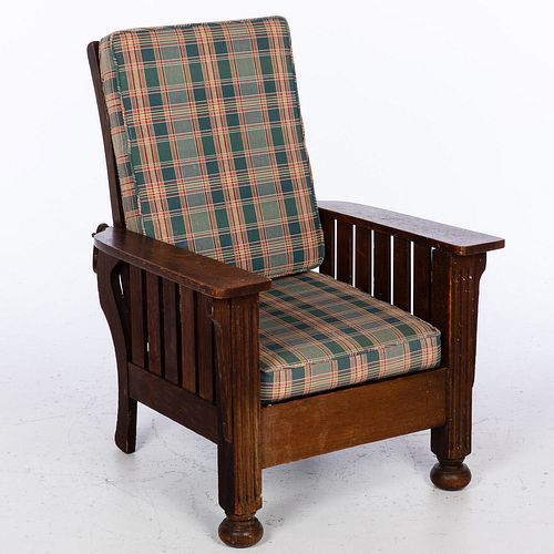 Morris Style Oak Adjustable Armchair