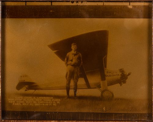 Charles Lindbergh & the Spirit of St. Louis, Orotone Photo
