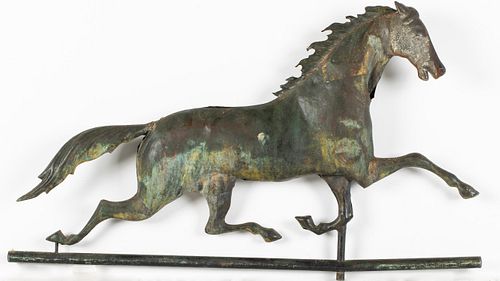 American Running Horse Copper Weathervane, 19th C