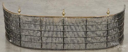 Federal brass and wire fire fender, early 19th c., 15'' h., 46 1/4'' w.