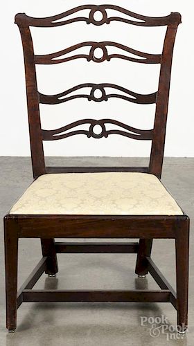 Philadelphia Chippendale mahogany ribbon back slipper chair, ca. 1780.