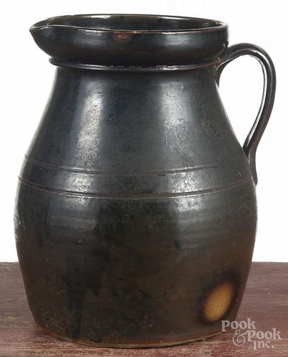 Stoneware pitcher, late 19th c., 10 3/4'' h.