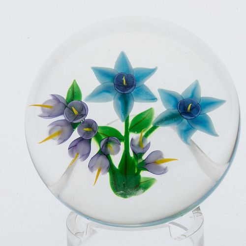 Randall Grubb Paperweight with Flowers