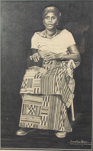 Sowatey Adjei, Portrait of a Woman, Pencil on Paper