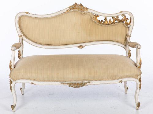 French Painted Settee, Late 19th Century
