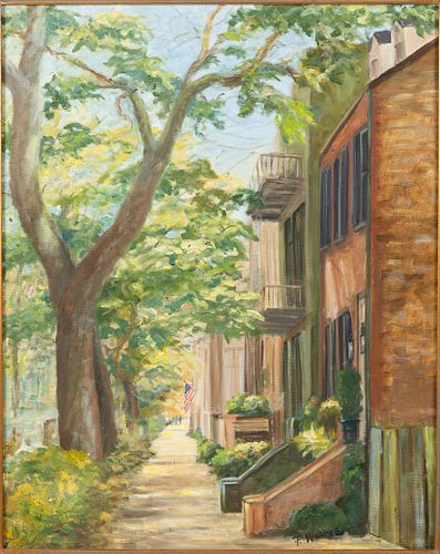 Frances Walter, Savannah Houses, Oil on Canvas