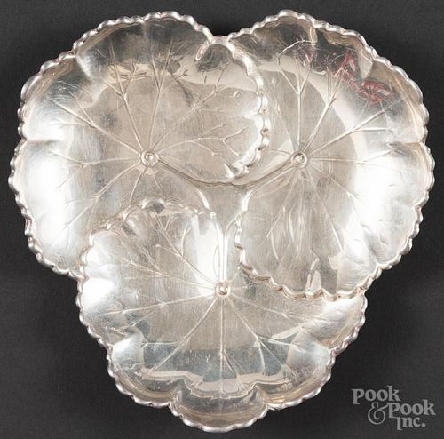 Reed and Barton sterling silver leaf-form dish, 7'' dia., 5.7 ozt.