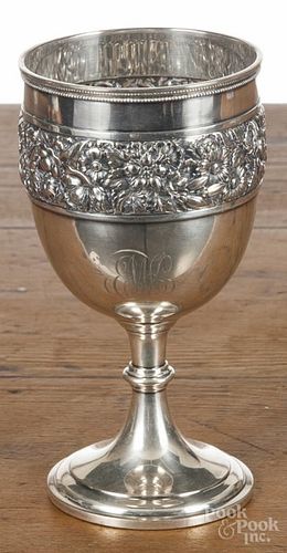 Tiffany & Co. sterling silver goblet, 6 3/8'' h., 7.8 ozt.