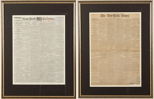 New York Tribune, April 1865 & New York Times, 1861