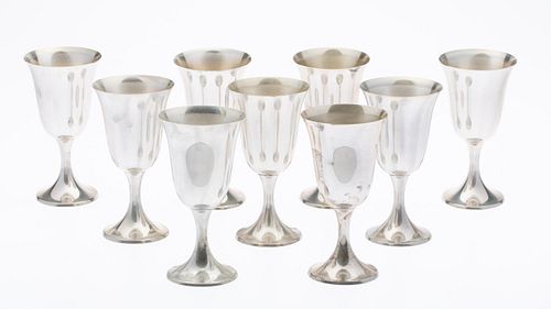 9 Gorham Sterling Silver Goblets