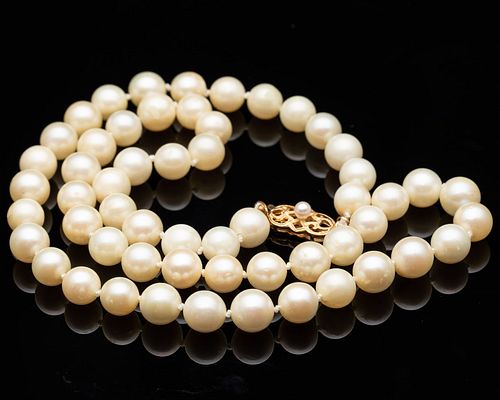 String of Pearls 8 1/2 mm with 14K Gold Clasp