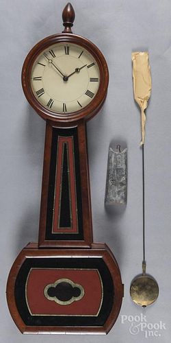 Daniel Pratt, Boston walnut banjo clock, 32 1/2'' h.