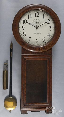 Seth Thomas #2 oak regulator clock, 36 1/4'' h.