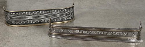 Two Regency brass and iron fire fenders, 19th c., 8'' h., 37'' w. and 6 1/2'' h., 41'' w.