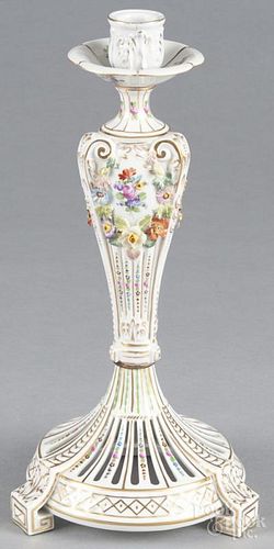 Dresden porcelain candlestick, 12 1/2'' h.