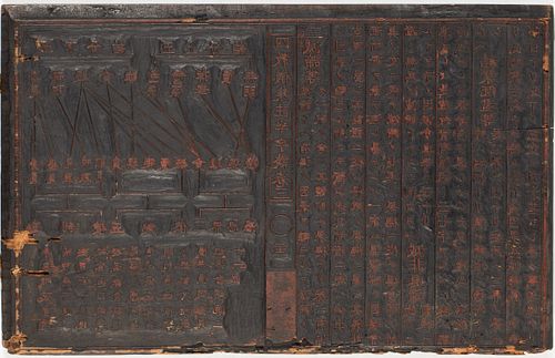 Chinese Wood Printing Block, Probably 19th C
