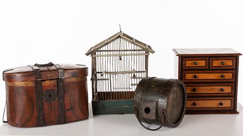 Miniature Chest and 3 Wood Articles