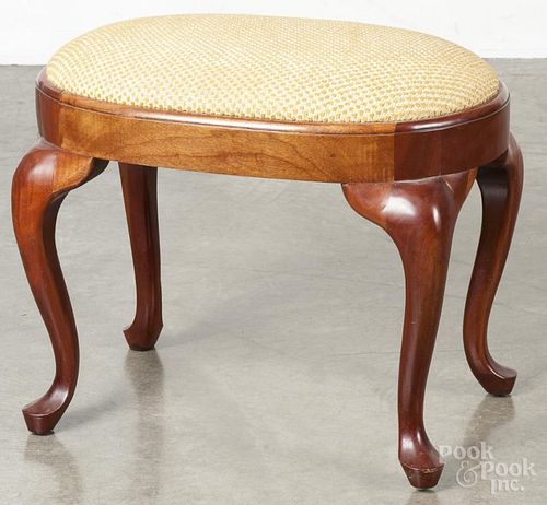 Paramount Antiques Queen Anne style mahogany footstool, 20'' h., 23'' w., 15 1/2'' d.
