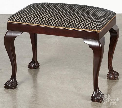Chippendale style mahogany foot stool, 19'' h., 23'' w., 15'' d.