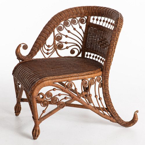 Victorian Style Photo Studio Wicker Posing Chair