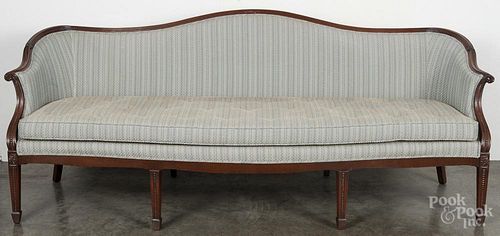 French style mahogany sofa, 34'' h., 85'' w.