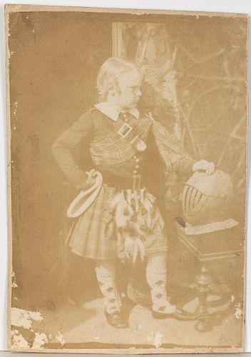 Hill & Adamson, Young Boy in Scottish Kilt, Calotype