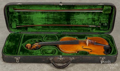 A. B. C. Brooks violin, dated July, 1903, no. 101, labeled on interior, together with a case