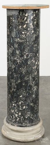 Faux marble pedestal, 20th c., 40 1/2'' h.