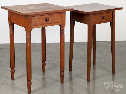 Pennsylvania Sheraton stained pine one-drawer stand, 19th c., 29 1/2'' h., 20'' w.