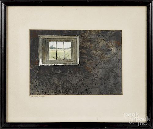 Mildred Sands Kratz (American 20th c.), watercolor, titled The Mill Window, 8'' x 12''.