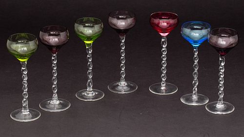 Group of 17 Various Cordial Glasses