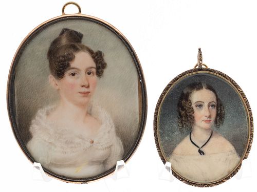 2 Portrait Miniatures of Ladies, 18th/19th C