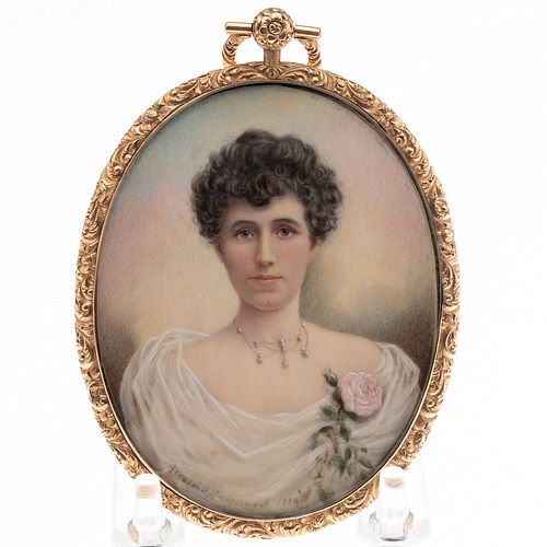 Gerald S. Hayward, Portrait Miniature of a Lady, 18K