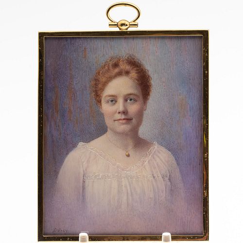 Claude E. Quivey, Portrait Miniature of a Woman