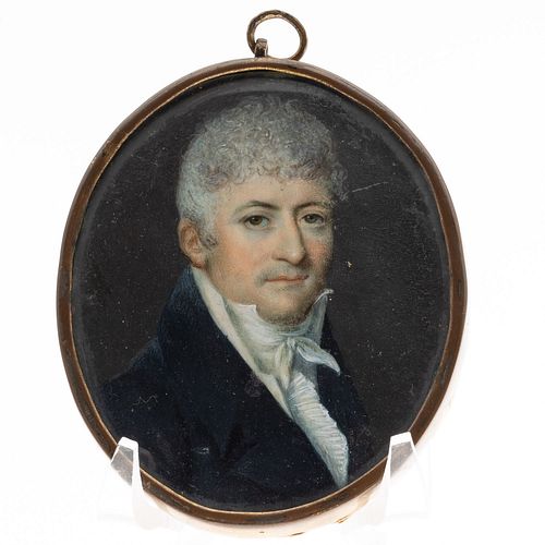 Portrait Miniature of a Gentleman,  19th Century 