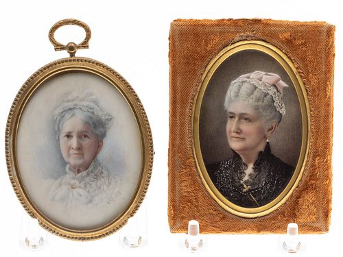 2 Miniatures of Ladies, one by A.A. Sayer, 19th C