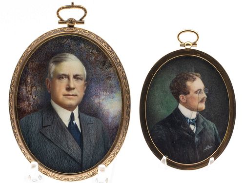 Two Portrait Miniatures of Gentleman