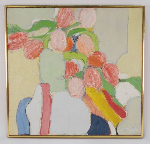 Roger Muhl Abstract Tulips Still Life Painting