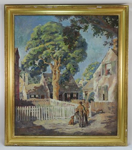 Wallace Bassford Neighborhood Landscape Painting